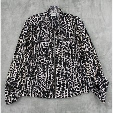 Chico Jacket 1 US Medium Zenergy Animal Print Statement Athleisure Lounge Black