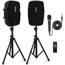 Pyle PA Speaker System Kit, Loudspeakers, microphone, Stands, remote Bluetooth