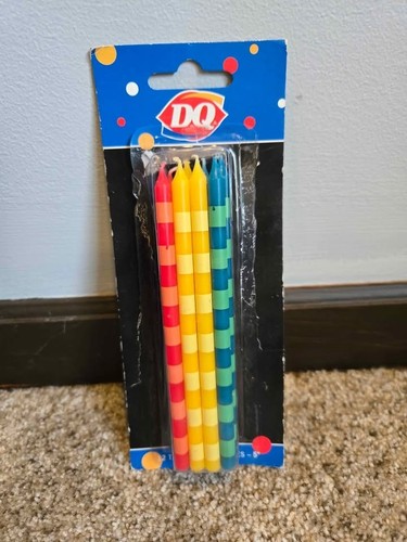 Dairy Queen DQ Bakery Crafts Tall 5” Striped Multi-Color Birthday Candles (12ct)