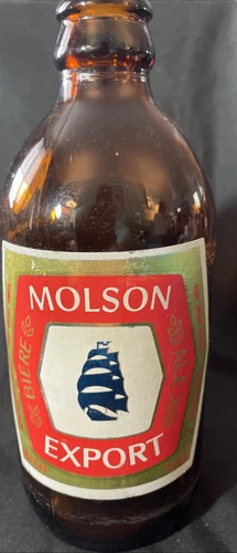 VTG 1983 Molson Export Empty Beer Bottle Paper Label French English Stubby - Picture 1 of 6