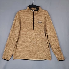 Realtree Men's Quarter Zip Pullover Orange L Polyester Fleece Sweater