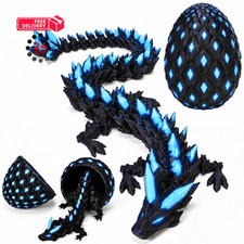 YILCER 3D Printed Dragon Eggs Glow in The Dark 3 inches, Blue