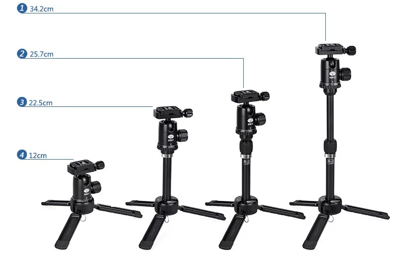 Sirui Table Top Mini Tripod Ball Head Kit Aluminum/Magnesium Black 3T-35K - Image 3 of 4