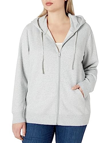 Amazon Essentials Damen Fleece-Hoodie ReißVerschluss Hellgrau Meliert XS-image