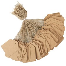 500 Pcs Kraft Price Tags with String, Paper G...