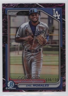 2024 Bowman Draft Chrome Fuchsia Lunar Refractor /199 Emil Morales #BDC-113 14dq