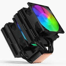 upHere D9 CPU Air Cooler Dual-Tower RGB LED Fan with 6 Heat Pipes Black