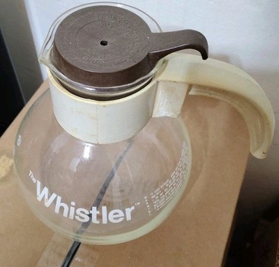 Whistler By Gemco Repl. 8 Cup Glass Coffee Carafe Vintg. Brown Lid, Ivory Handle