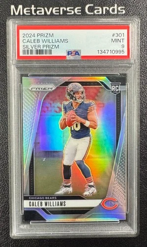 2024 Prizm Football Silver Prizm Rookie RC Caleb Williams PSA9 #301