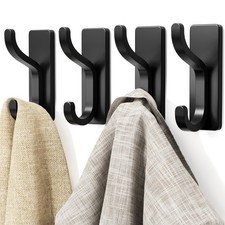 Wall Hooks for Coat and Towel 13lb Adhesive Door Hanger Stick On, Sticky Hook...