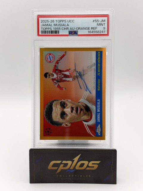 25/26 Topps UCC Flagship Jamal Musiala Auto #55-JM Orange 1955 Auto 2/25 PSA 9