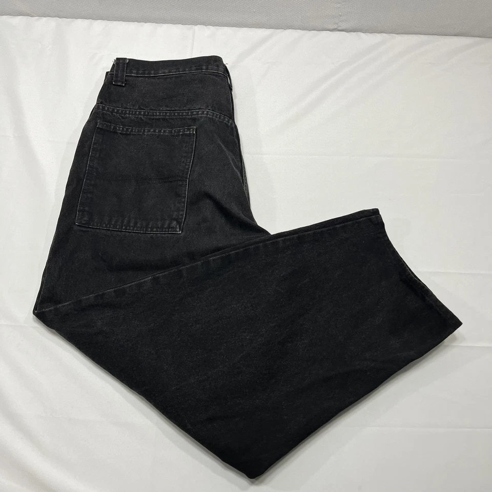 Pantalones de mezclilla vintage Boss para hombre 36x28 negros carpintero holgados sueltos pierna ancha patinador EE. UU. Y2K Foto 3 de 4