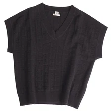 Hermes Knit 2023 Sweater Sleeveless H Logo Wool Top Womens 36 Used MOLO-0
