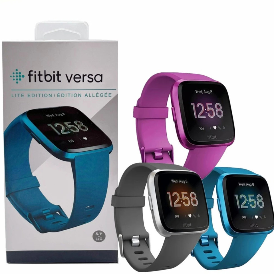 NEW Fitbit Versa Lite Smartwatch Sleep Heart Rate Monitor With S & L Wristband