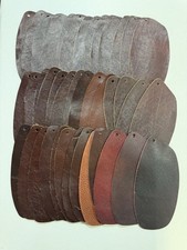 41 Pieces 4  x 8  COWHIDE Leather Fob Scraps 2-5 oz Pre Cut BROWN BROWNISH RED