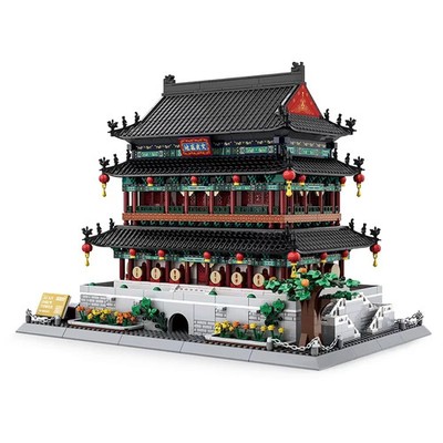 1872PCS Xi an Drum Tower Building Blocks Set Ancient Chinese Architecture Street