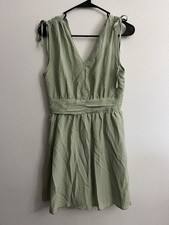 SHEIN Light Green V-Neck Mini Dress