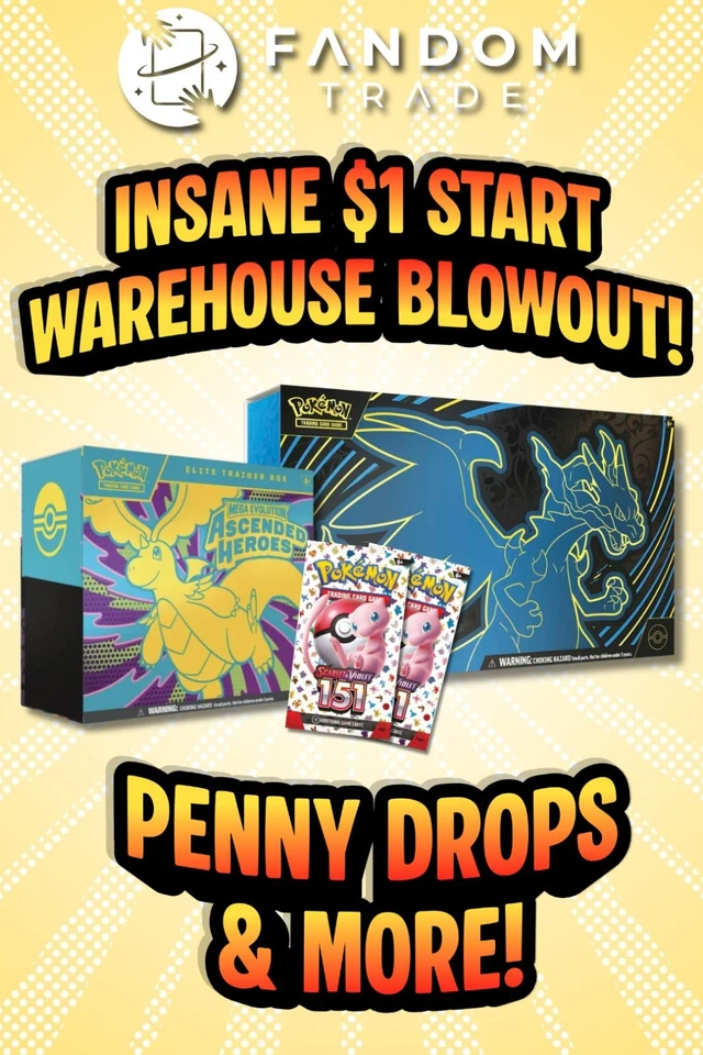 🚨$1 WAREHOUSE BLOWOUT!🚨BOOSTER BOXES, COLLECTION BOXES & MORE ALL @ $1!🚨