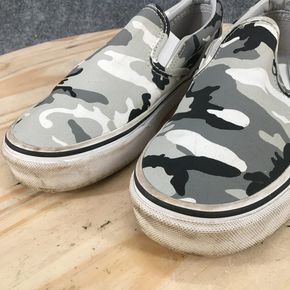 Vans Zapatos Mujer 7 Gris Camuflado Fuera de la Pared Tenis Sin Cordones Lona Bajo 721356 Foto 4 de 4
