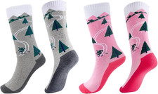 2 Pairs Wool Ski Socks Kids Knee High Warm ThermalSocks for Boys