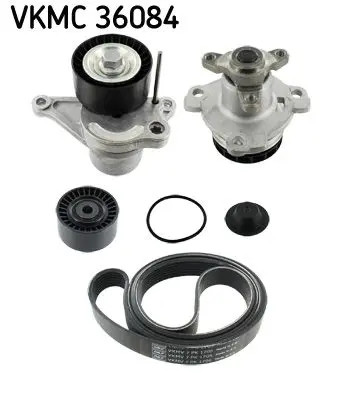 Pompa dell'acqua + kit cinghia trapezoidale VKMC 36084 SKF per RENAULT NISSAN