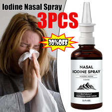 3X Iodine Nasal Spray,Nasal Iodine Nasal Cleanse Refresh Your Nasal Passage