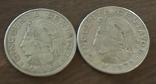 1964 and 1975 Mexico Cincuenta (50) Centavos 2 Coin Lot