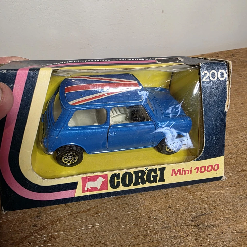 Corgi Toys Whizzwheels No. 200 Mini 1000 - Blue 1975 Open Box - Image 3 of 4