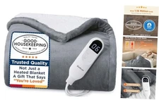  Heated Blanket Blanket - Fast Heating Electric Blanket, Soft Throw 01 - Grey
