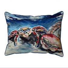 Betsy Drake Two Red Crabs Large Indoor Outdoor Pillow 16x20