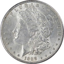 1888 Morgan Silver Dollar AU About Uncirculated $1 Coin Collectible