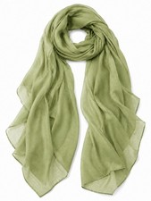 Women Solid Color Long Lightweight Scarf Large Sheer Wrap Shawl Fashion