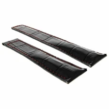 20MM LEATHER BAND STRAP FOR DEPLOYMENT CLASP TAG HEUER CARRERA FORMULA BLACK RED