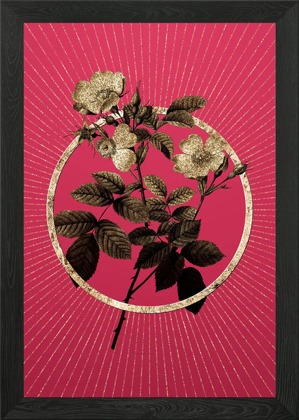 Póster de arte de pared estilo corto con marco de rosa de campo lienzo impresión cuadro