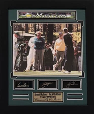 Tiger Palmer And Nicklaus. Tigers First Masters 1996 Classic frame