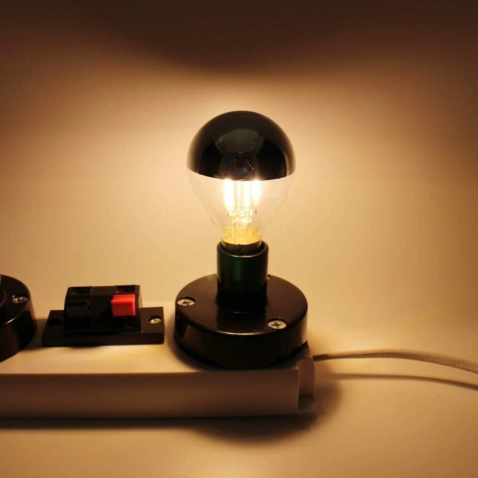 4Pack LED Round Half Gold Globe Light Bulb G16, 2700K, 2.5W(25W), E12, 200LM - Image 3 of 3