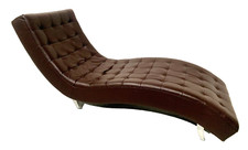 Banquette de relaxation en damier de cuir noir XX siècle