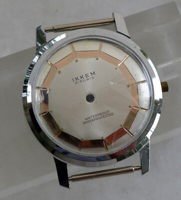 VINTAGE NEW OLD STOCK CASE DIAL & MOVEMENT RING FOR CALIBER FHF 69, 34MM (C02)