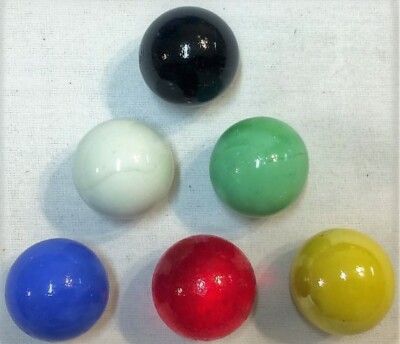 1'' INCH Red Yellow Green White Black Blue 25mm Glass Marbles Board Games Free SH