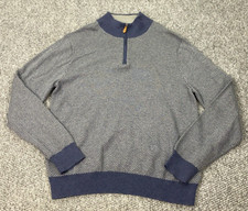 Brooks Brothers Sweater Mens Large Supima Cotton Cashmere Herringbone 1/4 Zip