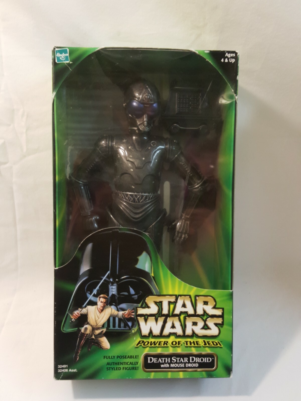 2001 Hasbro Star Wars Power of The Jedi Death Star Droid w/Mouse 12" Figure, NEW