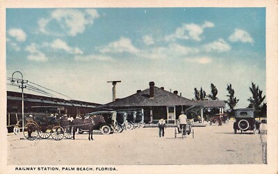 FL - 1920's RARE! Florida FEC Railroad Depot at Palm Beach, FLA  - Palm Beach Co