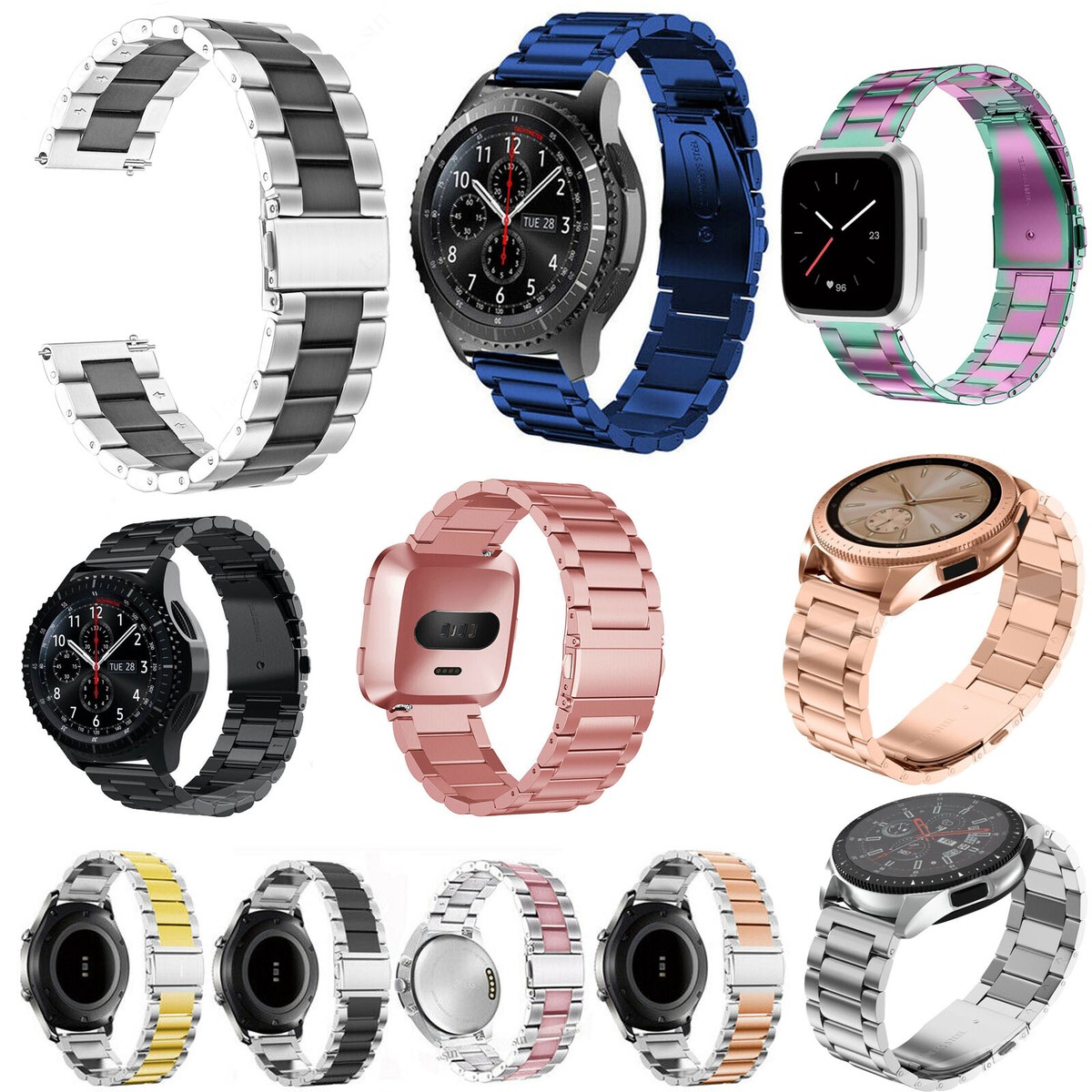 Stainless Steel Strap Watch Band For Samsung Galaxy Watch/Gear S3  Classic/Gear