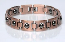 Copper Magnetic Link Hematite Stone Bracelet - Arthritis Pain Relieve Bracelet 