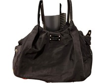 Kate Spade Nylon Stevie Baby Diaper Bag - BLACK- Green Lining
