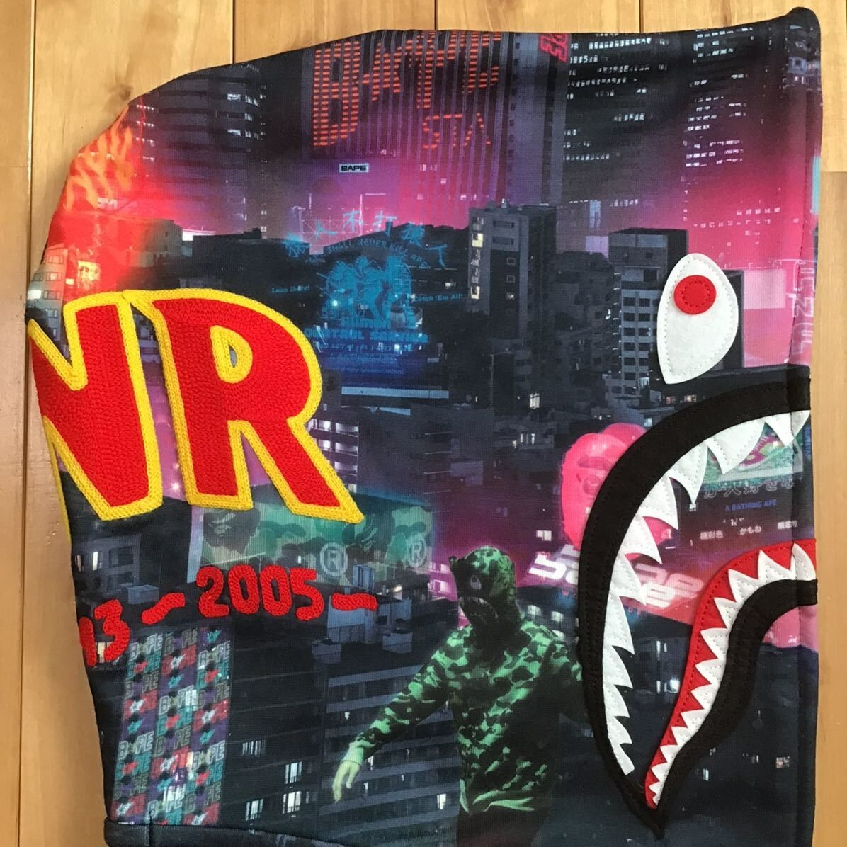 BAPE NEON TOKYO Shark full zip hoodie A Bathing Ape Size XL