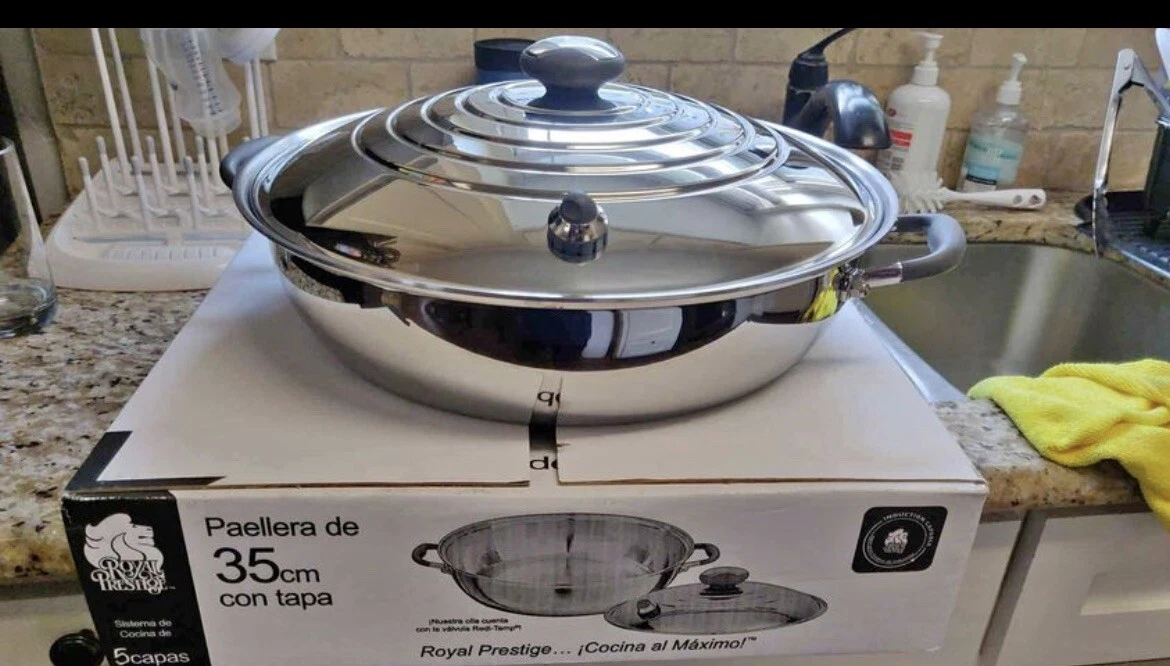 Royal Prestige Novel 14” Inch Paella Pan With Cover-Paellera Con Tapa  SEALED