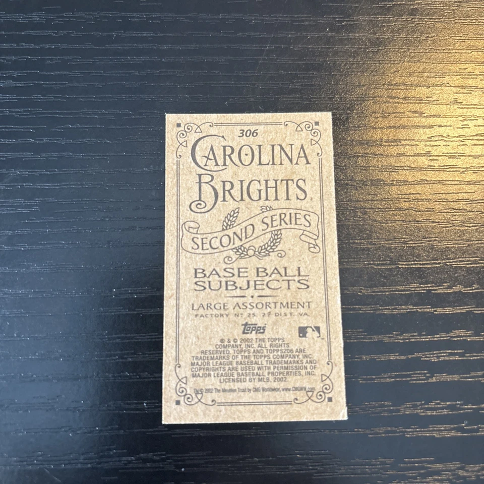 2002 Topps 206 Carolina Brights #306 Cy Young REP - Image 2 of 2