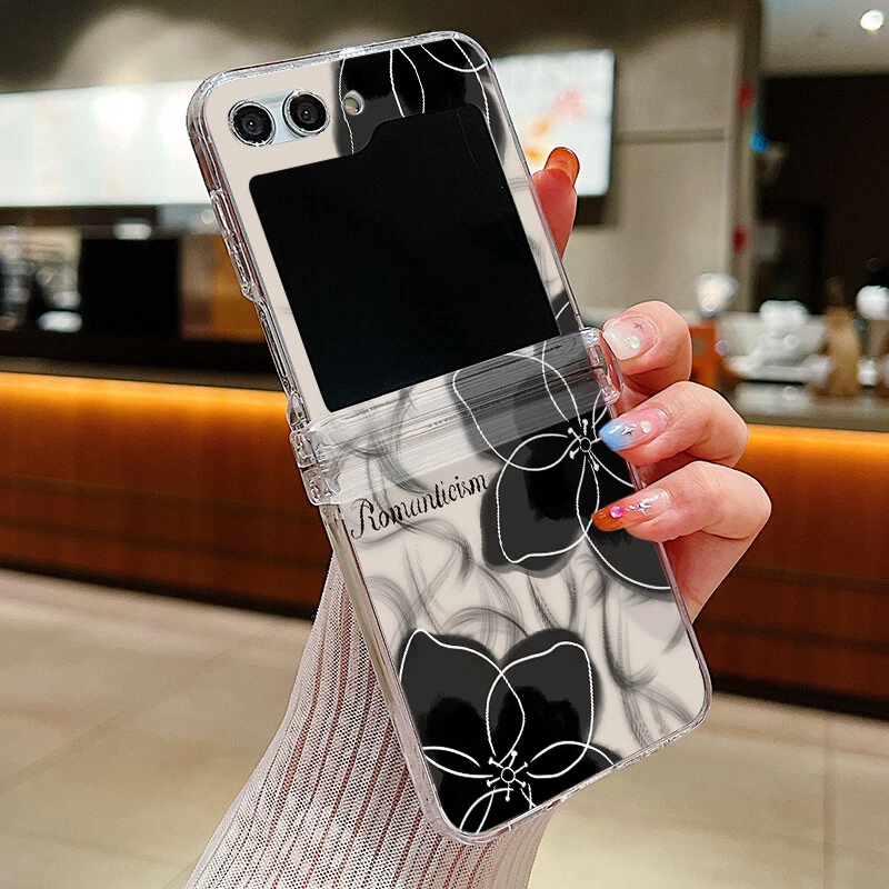 Clear Hinge Shockproof Cover For Samsung Galaxy Z Flip6 Flip5 Flip4 Flip3 Flower - Image 3 of 4