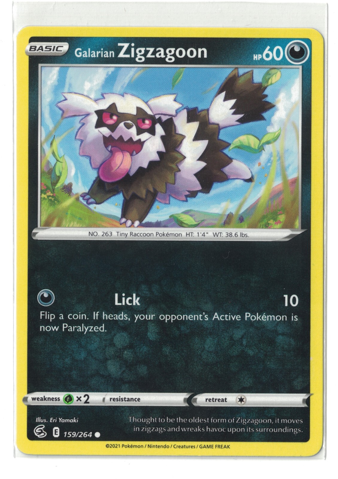 2021 Pokemon Sword & Shield Fusion Strike - Galarian Zigzagoon 159/264
